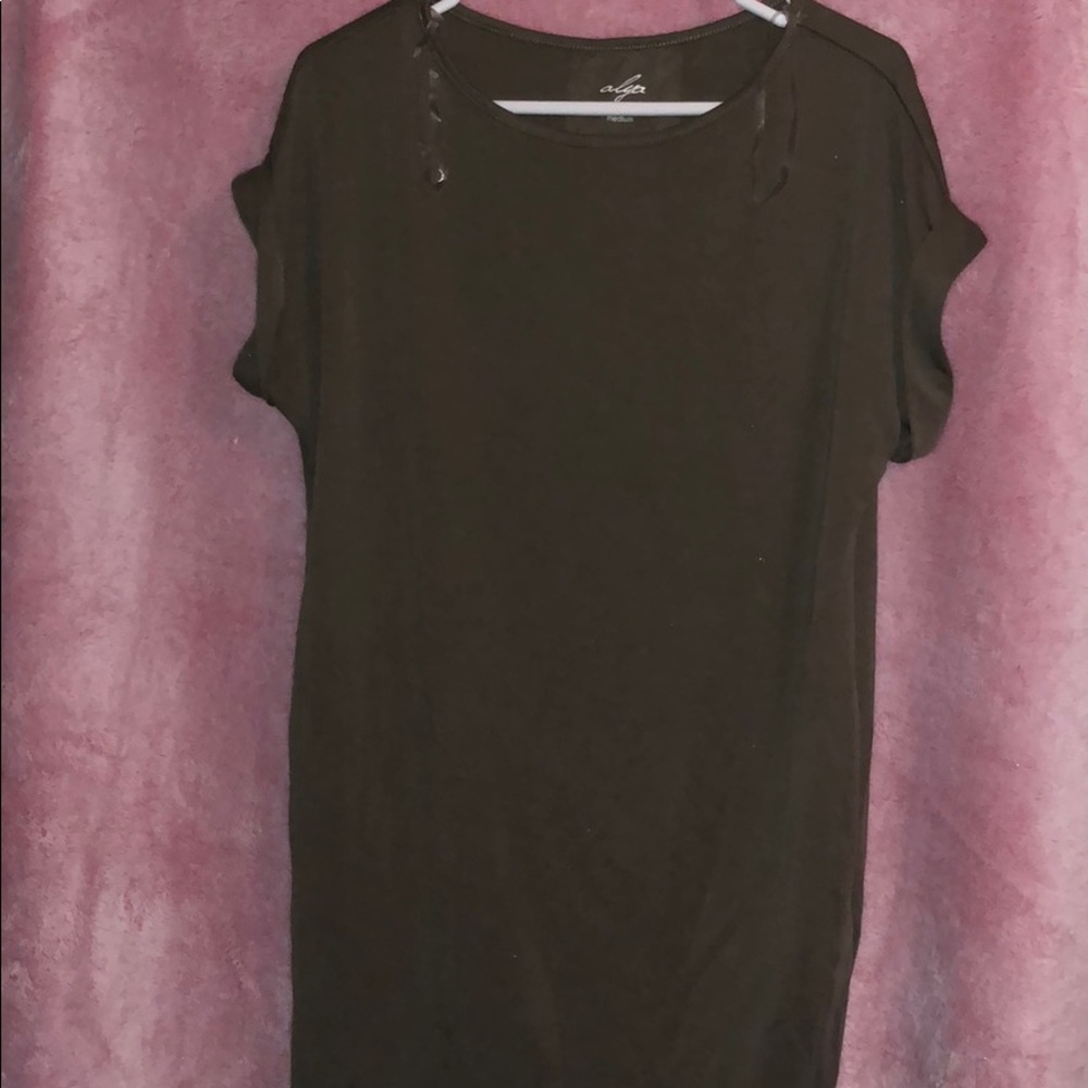 Olive green shirt dress